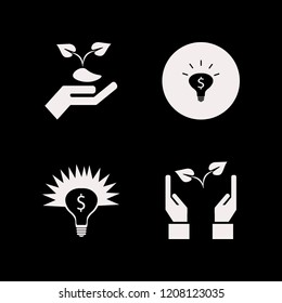 growing icon. growing vector icons set money ideas, hands sprout and hand sprout