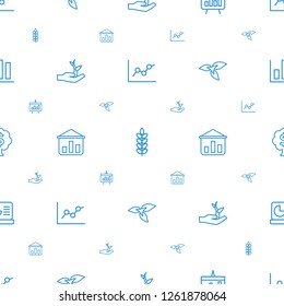 growing icons pattern seamless white background. Included editable outline chart, plant, plant on hand, graph on board, money tree, chart on display icons. growing icons for web and mobile.