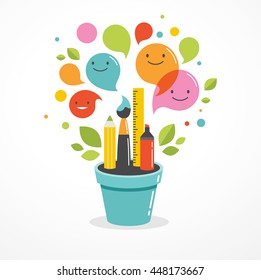 Growing idea - education, creativity and science concept illustration, poster