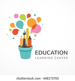 Growing idea - education, creativity and science concept illustration, poster