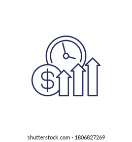 growing income, money line icon