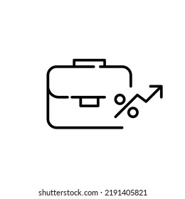 Growing Investment Portfolio. Pixel Perfect, Editable Stroke Line Icon