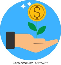 Growing Investment. Vector icon
