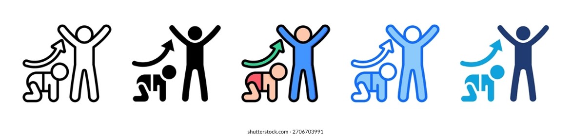 Growing Kids Symbol Set Multiple Style Collection Vektorgrafik