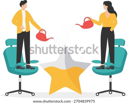 Growing knowledge or innovative idea, developing creativity for succeeding business or career growth, team development concept.

