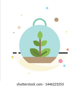 Growing, Leaf, Plant, Spring Abstract Flat Color Icon Template