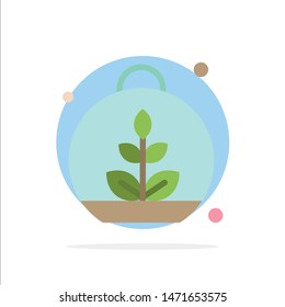 Growing, Leaf, Plant, Spring Abstract Circle Background Flat color Icon
