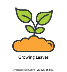 Ilustración de diseño de iconos de contorno de vectores de hojas en crecimiento. Símbolo de naturaleza y ecología sobre fondo blanco Archivo EPS 10