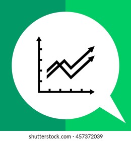 Growing line graphs icon
