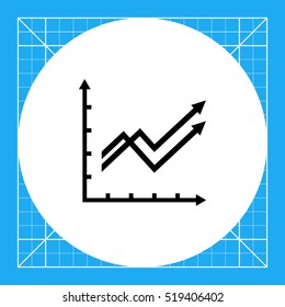 Growing line graphs icon