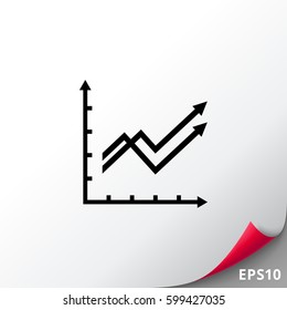 Growing line graphs icon