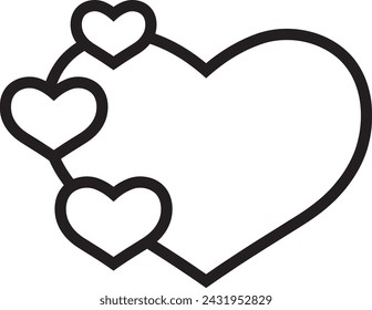 Growing Love Bubble Black and White Outline Style