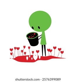 Growing love icon concept illustration
