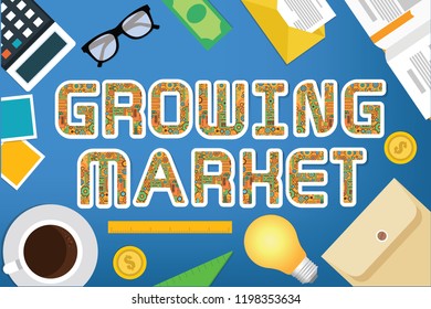 Growing market vector concept design