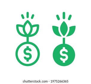 Growing money icon vector. Investment concept.