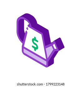 growing money icon vector. isometric growing money sign. color isolated symbol illustration