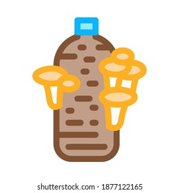 growing mushroom from bag icon vector. growing mushroom from bag sign. color symbol illustration