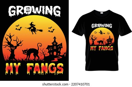 Growing My Fangs... Halloween T-Shirt Design.