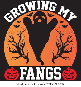 Growing My Fangs T-shirt Design Vector File.