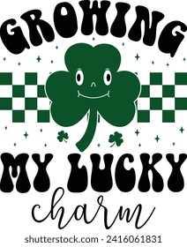 Growing My Lucky Charm St. Patrick's Day Retro T-shirt