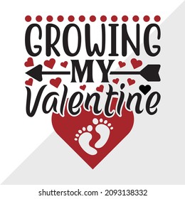 Growing My Valentine Printable Vector Illustration