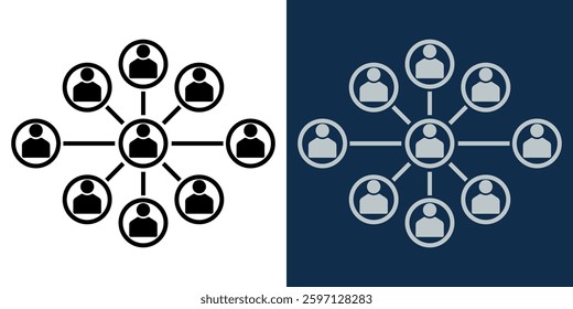 Growing Network. Social Network Connection Icon. Business Communication, Teamwork, Human Interaction, Digital Networking, Corporate Structure, Relationship Management. Online Collaboration Concept