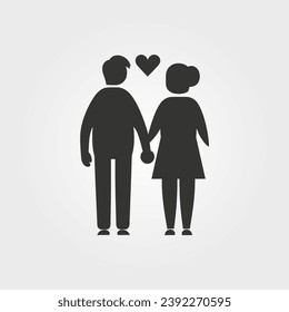 Growing old together icon - Simple Vector Illustration