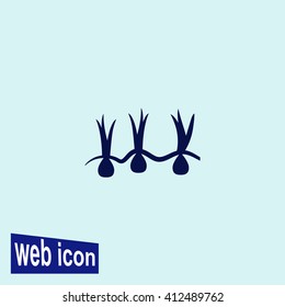 Growing onions icon.