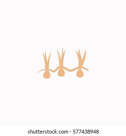 Growing onions  icon Vector design. Colored illustration.