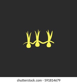 Growing onions vector  icon.