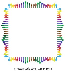 Growing people figures in square concept, illustration