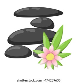 Growing piled up pebbles on white background