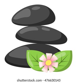 Growing piled up pebbles on white background