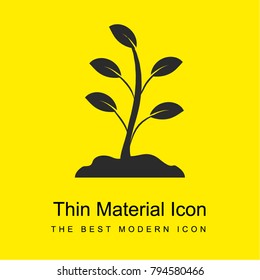 Growing Plant bright yellow material minimal icon or logo design