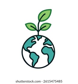 Growing Plant Earth Globe Environmental Concept