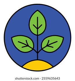 Growing Plant Flat Icon Isolated On White Background