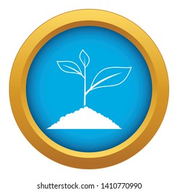 Growing plant icon blue vector isolated on white background for any design