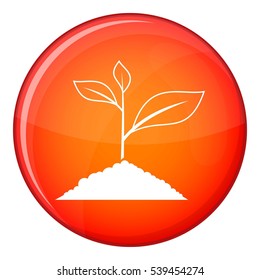 Growing plant icon in red circle isolated on white background vector illustration