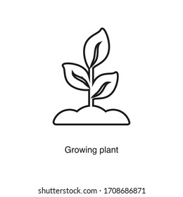 Icono de planta en crecimiento vector sobre fondo blanco. Icono negro