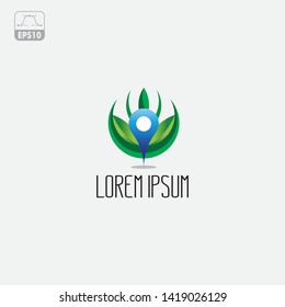 growing plant logo design vector icon illustration icon element isolated - Vector - Vector 