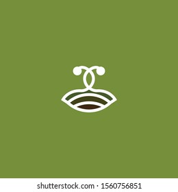 growing plant logo vector concept with simple and unique styles