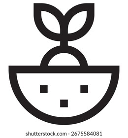 Ícone de Vetor Moderno de Planta em Crescimento - Modelo de Símbolo de Ilustração Mínima para Web Mobile App UI Design