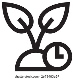 Icono de Vector moderno de la planta en crecimiento – Plantilla mínima del símbolo de la ilustración para el diseño móvil del UI del App del Web