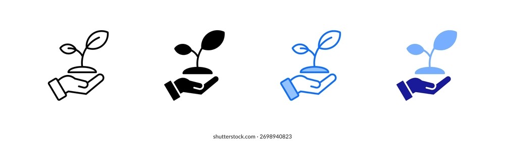 Planta de crecimiento de múltiples estilos de iconos Vector