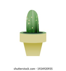 Growing Plant in Pot. Modern Flat Vector Illustration. Gardening Concept. Social Media Template.