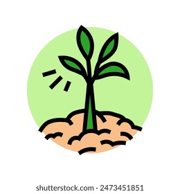 growing plant progress color icon vector. growing plant progress sign. isolated symbol illustration