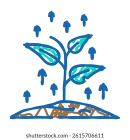 growing plant progress doodle icon sketch vector. growing plant progress sign. isolated symbol illustration