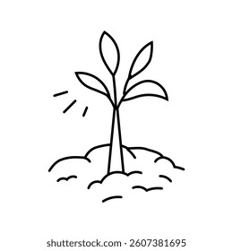 growing plant progress line icon vector. growing plant progress sign. isolated contour symbol black illustration
