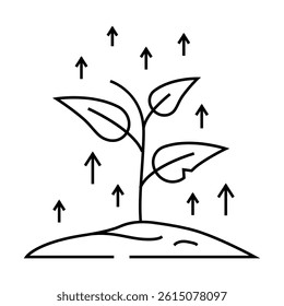 growing plant progress line icon vector. growing plant progress sign. isolated contour symbol black illustration
