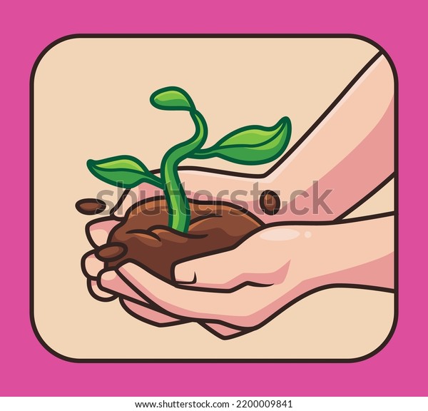 Growing Plant Save Earth Isolated Cartoon Stock Vector Royalty Free 2200009841 Shutterstock